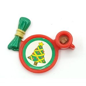 Fisher-Price Loving Family Red Christmas Plates w Hot Chocolate VG
